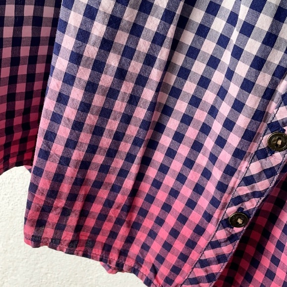 REWIND | 🍇 Boho Ombré Plaid Floral Lace Button-Up Tank Top Blouse - Picture 5 of 5